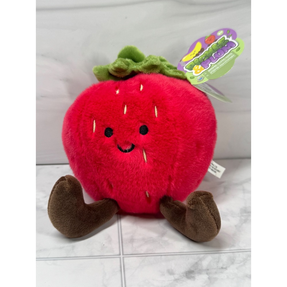 ORB Pickle & Plum Strawberry Plush Stuffed Fruit Toy Red Green New With Tags